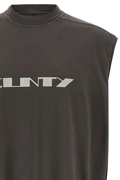 Rick Owens Drkshdw Graphic Print Sleeveless Top With Back Seam In Brown