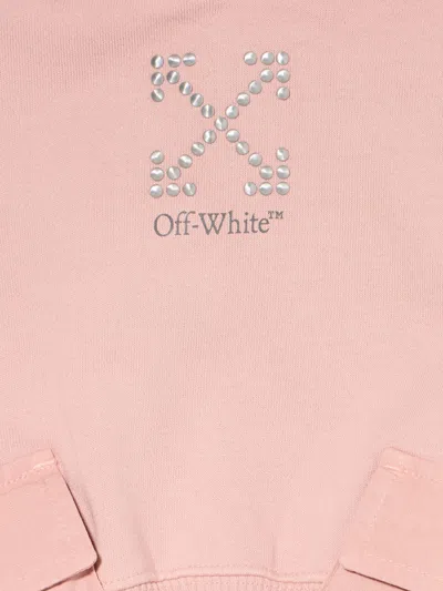 Off-white Logo-print Hoodie In Pink