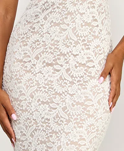 Seni & Cade Juniors' Lace Corset Sleeve Slim Midi Dress In Multi