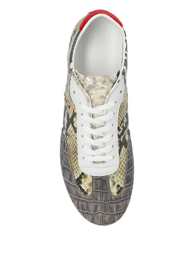 Marni Crocodile-effect Sneakers In Multi