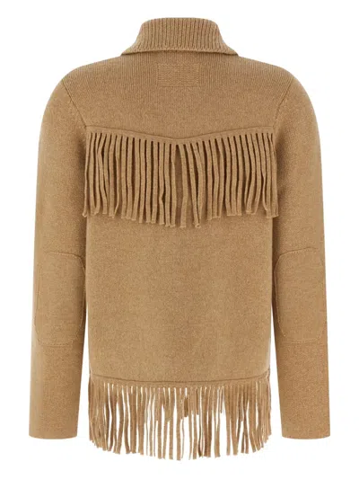 Guest In Residence Western Fringe Puffer Jackets Beige In Brown