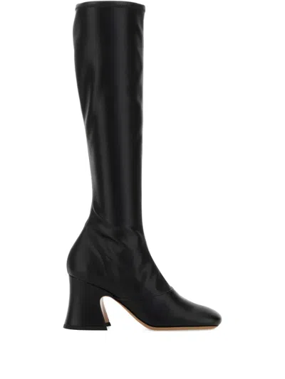 Chloé Black Leather Boots In Black