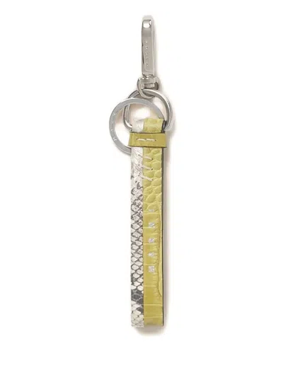 Marni Crocodile-effect Print Leather Keyring In Green