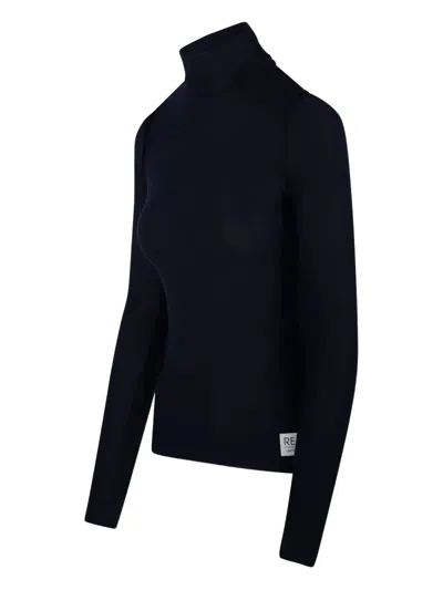 Re Code Turtleneck Long-sleeved Top In Blue