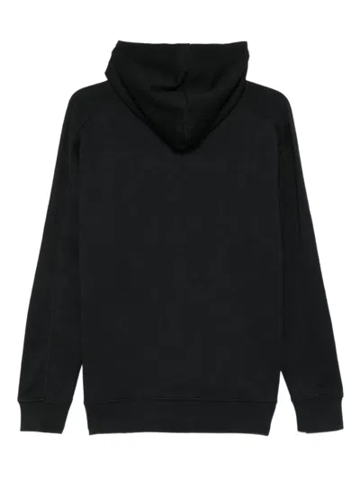 Hugo Boss Mens Dark Blue Branded Pouch-pocket Stretch-jersey Hoody Xl In Black