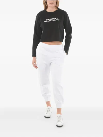 Liberal Youth Ministry Spiritual Long-sleeve Cropped T-shirt In Black