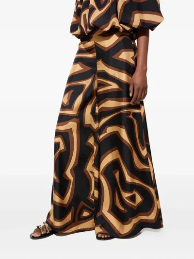 Pucci Abstract-pattern Print Silk Trousers In Black