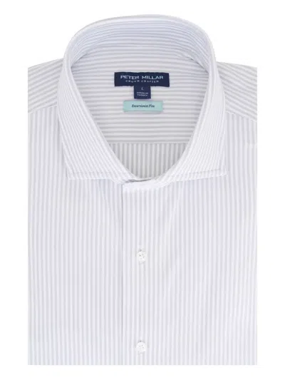 Peter Millar Striped-pattern Buttoned Shirt In Gray