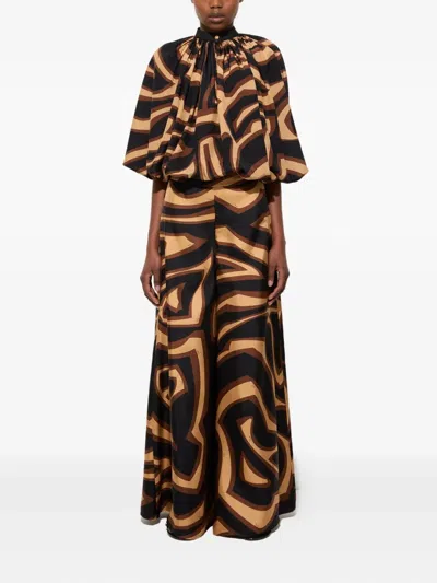 Pucci Abstract-pattern Print Silk Trousers In Black