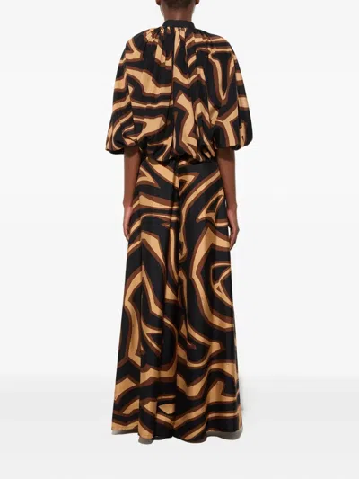 Pucci Abstract-pattern Print Silk Trousers In Black