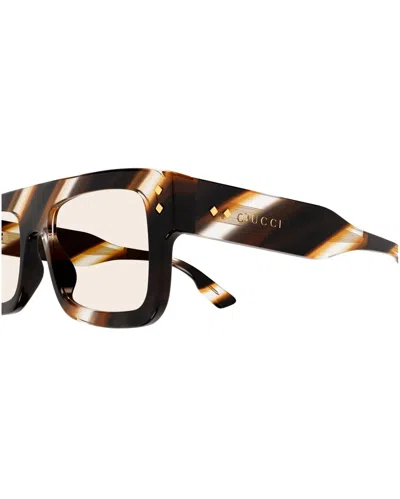 Gucci Square-frame Marbled Glasses In Multi