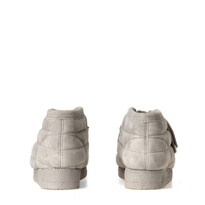 Clarks Quilted Grey Suede Sneakers With Adjustable Toggle Closure In Gray