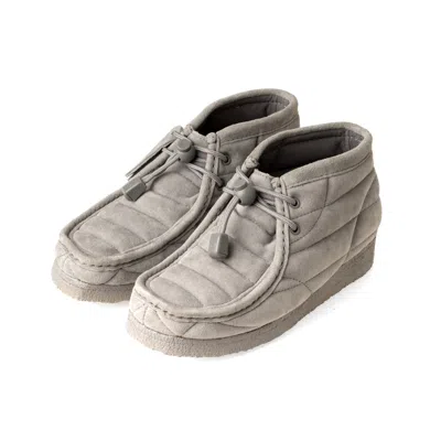 Clarks Quilted Grey Suede Sneakers With Adjustable Toggle Closure In Gray