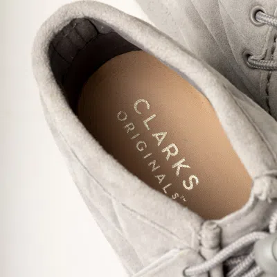 Clarks Quilted Grey Suede Sneakers With Adjustable Toggle Closure In Gray