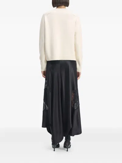 Bite Studios Lace-insert Silk Skirt In Black