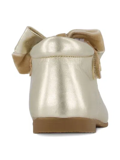 Andanines Velvet-bow Leather Ballerinas In Neutral