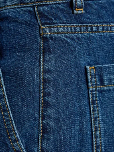 Maison Kitsuné Pleated Denim Jeans In Blue