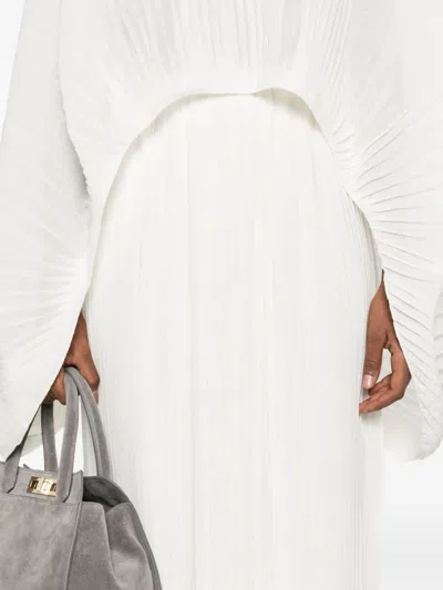 Mark Kenly Domino Tan Pleated Midi Skirt In White