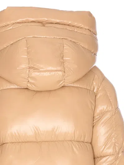 Save The Duck Beige Down Jacket Frontal Zip Closure In Neutral
