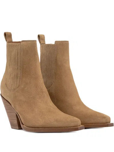 Buttero Suede Pointed-toe Boots In Brown