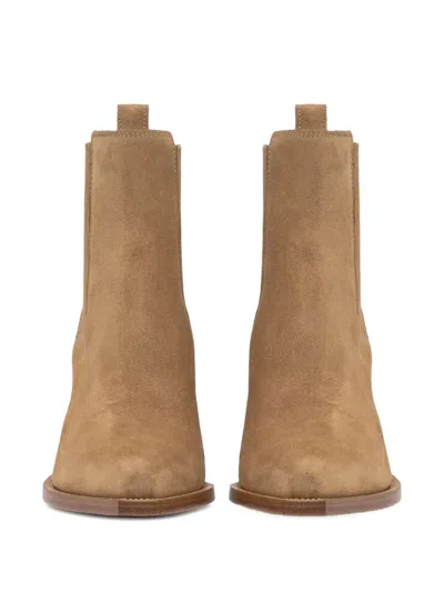 Buttero Suede Pointed-toe Boots In Brown