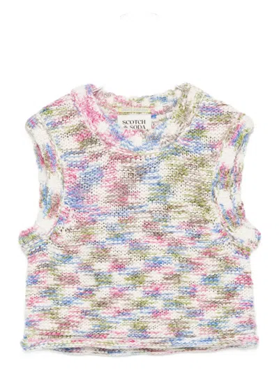 Scotch & Soda Knitted Sweater Vest In Blue