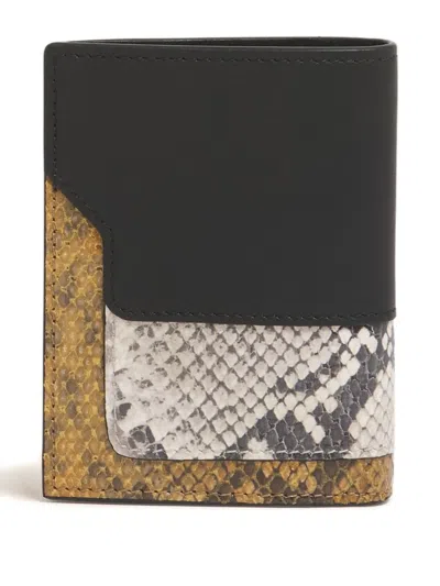Marni Leather Python-print Bifold Wallet In Black