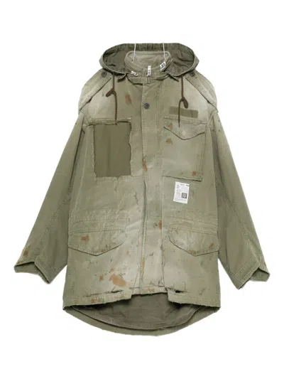 Miharayasuhiro Distressed Field Puffer Jackets Green In Green