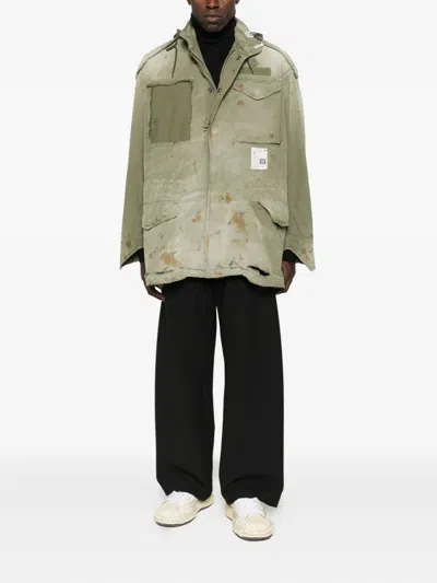 Miharayasuhiro Distressed Field Puffer Jackets Green In Green