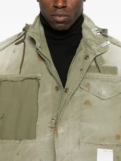 Miharayasuhiro Distressed Field Puffer Jackets Green In Green