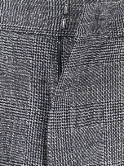 Sa Su Phi Tailored Grey Plaid Trousers With High Waist In Gray