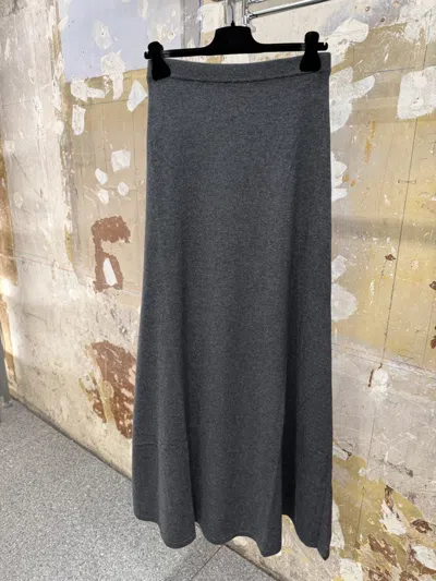 Balenciaga Long Grey Wool Skirt In Gray