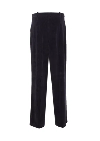 Circolo 1901 Flared Fit Trousers With Pinstripes And Pockets In Black