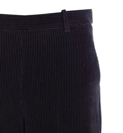 Circolo 1901 Flared Fit Trousers With Pinstripes And Pockets In Black