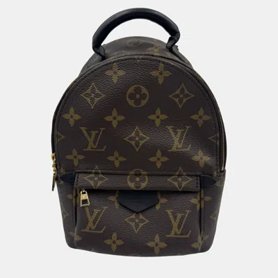Pre-owned Louis Vuitton Monogram Canvas Mini Palm Springs Backpack In Brown