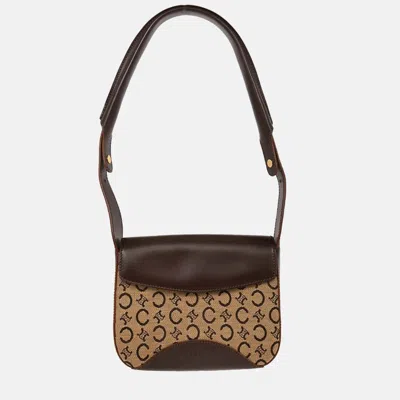 Pre-owned Celine Brown C Macadam Handbag In Sand
