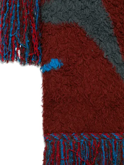 Khoki Patterned-jacquard Scarf In Red