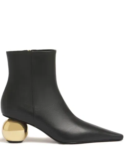 Marni Stylish Ankle Boots With Unique Heel Design In Black