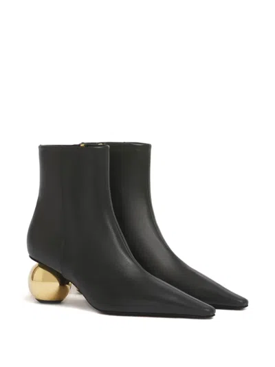 Marni Stylish Ankle Boots With Unique Heel Design In Black