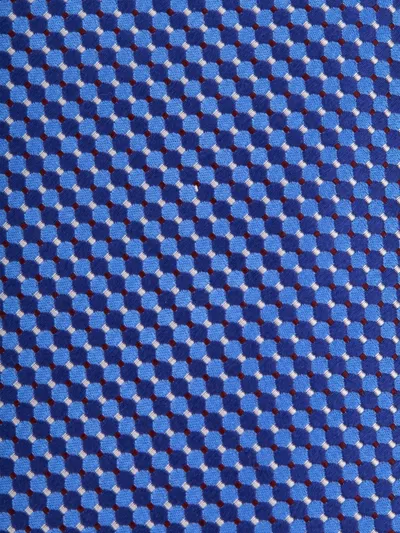 Eton Geometric-pattern Silk Tie In Blue