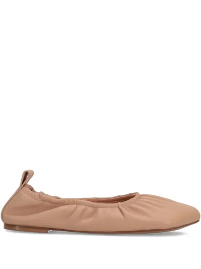 Niccolò Pasqualetti Obliqua Soft Leather Ballet Flats In Brown