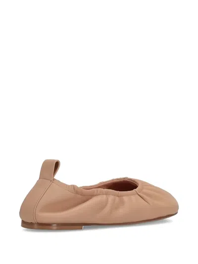 Niccolò Pasqualetti Obliqua Soft Leather Ballet Flats In Brown