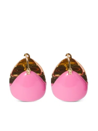Miu Miu Two-tone Hoop Earrings In Pink