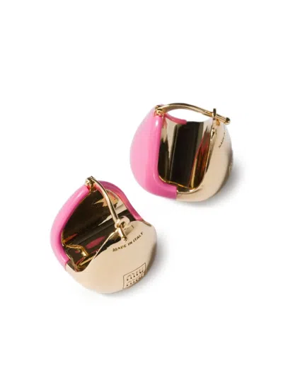 Miu Miu Two-tone Hoop Earrings In Pink