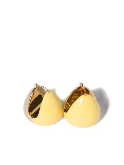 Miu Miu Two-tone Hoop Earrings In Yellow