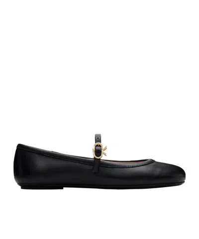 Gianvito Rossi Carla Leather Mary Jane Ballet Flats In Black