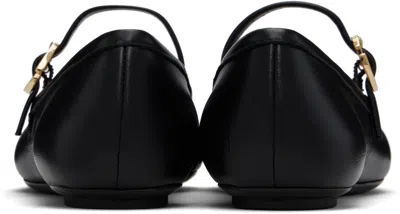 Gianvito Rossi Carla Leather Mary Jane Ballet Flats In Black
