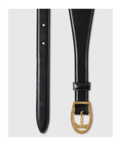 Gucci Wide Belt With Oversized Horsebit In Black