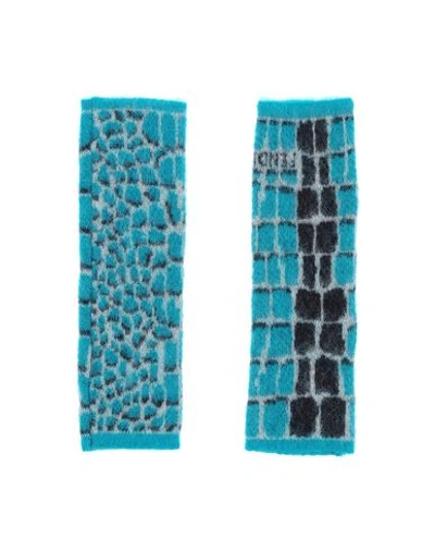 Fendi Gloves In Turquoise