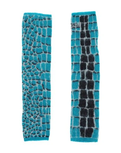 Shop Fendi Gloves In Turquoise